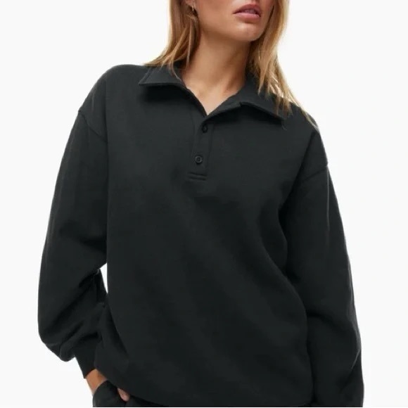 TNA Sweaters - NWT ARITZIA TNA COZY FLEECE BOYFRIEND POLO